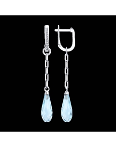 Серьги из белого золота с бриллиантами и топазами Sokolov