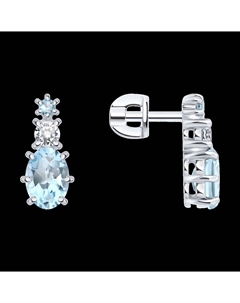 Серьги из серебра с топазами и фианитами Sokolov