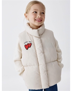 Дутый жилет с патчем для девочек Sela