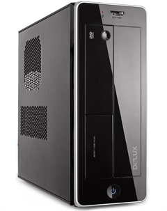 Корпус mATX DLC-ML113 ML113(450) черно-серебристый, БП 450W (USB2.0, card reader) Delux