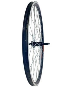 Колесо велосипедное заднее 26", обод алюминиевый, двойной, 36H, 559х19,4/25х21,4мм, A/V, черное, D23-26-black-14443 Trix