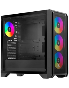 Компьютерный корпус Xastra A500 4ARGB Black (A500-BK-FC120ARGB-4F-GL)
