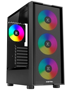 Компьютерный корпус Xastra A301 4FRGB Black (A301-BK-FC120FRGB-4F-GL)