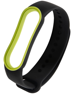 Ремешок двухцветный Red Line для фитнес-браслета Xiaomi Mi Band 5/ Mi Smart Band 6, черный с желтой окантовкой УТ000023035 Red line