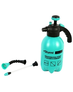 Опрыскиватель ручной 3016-22-02, 2 л, 3 насадки, с насосом, клапаном сброса давления Sturm!
