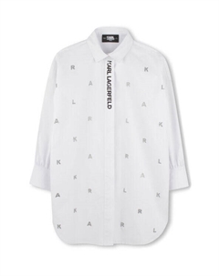 Свободный крой платья-рубашки Z30463 D, белый Karl lagerfeld kids