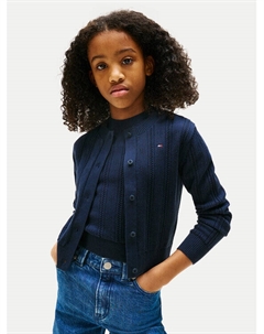 Кардиган обычного кроя Pointelle KG0KG08677, синий Tommy hilfiger
