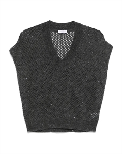 Топ с V-образным вырезом, серый Brunello cucinelli