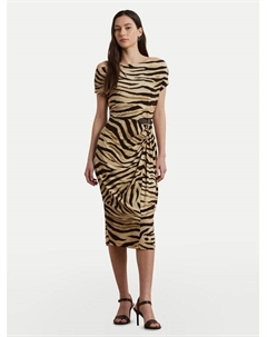 Коктейльное платье облегающего кроя 200973604001, бежевый Lauren ralph lauren