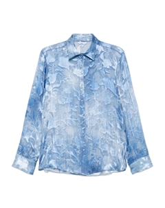 Жаккардовая рубашка с цветочным узором, синий Ermanno scervino