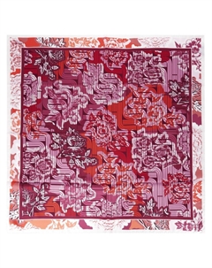 Шелковый платок с принтом, красный Lancel