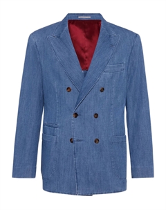 Джинсовый пиджак, синий Brunello cucinelli