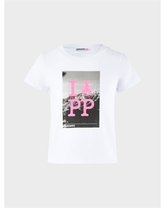 Футболка с принтом Hollywood, белая Patrizia pepe