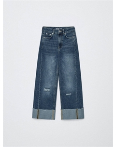 Джинсы Wide Leg с подворотами для девочек Sela