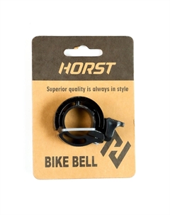Звонок велосипедный, D=35мм, на руль 22,2мм, алюминий/пластик, черный, 00-170705 Хорст