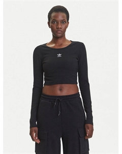 Облегающая блузка Essentials Ribbed IW5725, черный Adidas