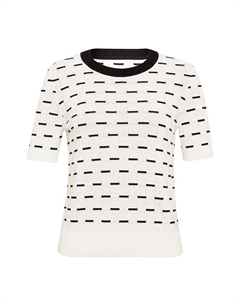 Пуловер в полоску вязаный с короткими рукавами, желтый Deep breath