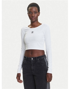 Облегающая блузка Essentials Ribbed JC9011, белый Adidas