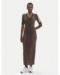 Платье облегающего кроя для повседневной носки Leopard JW2773, коричневый Adidas