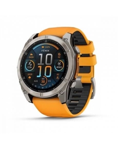 Умные часы Garmin Fenix 8 AMOLED Sapphire титановый серый, оранжевый 51мм