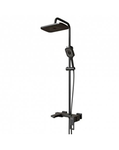 Душевая система MIXLINE ML34-06 "Solo Black" (смеситель 35К с изл+лейка 3поз.+душ.шланг+тропич.душ.) (553217) Mixline