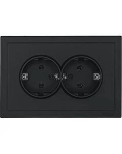 Розетка двойная встраиваемая Zima с заземлением цвет черный бархат Lezard