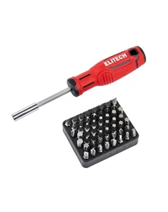 Отвертка с набором бит 290001, 54 предмета Elitech