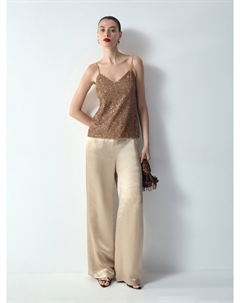 Топ с пайетками на бретелях Emka