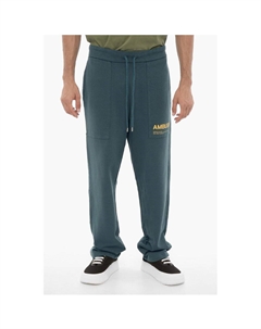 Джоггеры WORKSHOP из хлопка с флисом и кулиской на талии, Blue Ambush