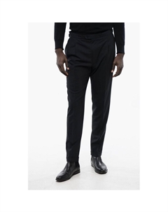 CC COLLECTION Брюки из смеси шерсти с двойной складкой и мартингалом, Blue Corneliani