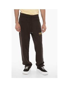 Джоггеры из начесаного хлопка с контрастным логотипом, Brown Ambush