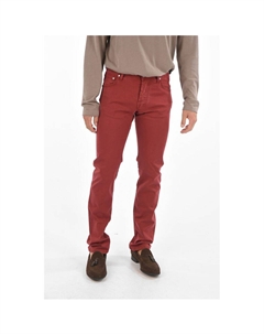 ID LUXURY DENIM Эластичные хлопковые брюки LAZISE с 5 карманами, Red Corneliani
