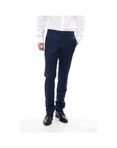 Брюки LEADER из смеси льна, шерсти и шелка, Blue Corneliani