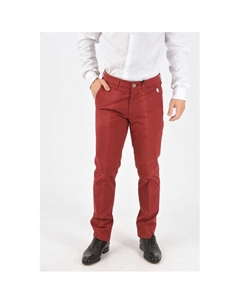 ID Эластичные хлопковые брюки-чинос с 4 карманами, Red Corneliani