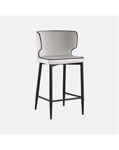 Стул полубарный из мягкого велюра серый Laredoute