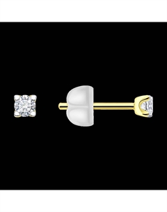 Серьги из желтого золота с бриллиантами выращенными Sokolov