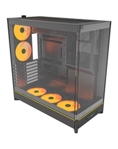 Корпус ATX HS02 Pro, Midi-Tower, без БП, черный Montech