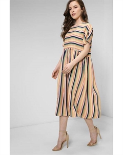 Платье свободного кроя из вискозы в полоску Belucci
