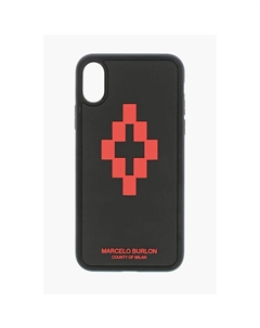 Чехол для iPhone XS с тиснением и принтом CROSS 3D Marcelo Burlon, Black Marcelo burlon