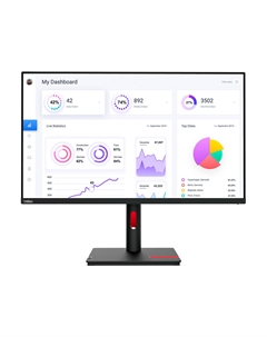 Монитор Lenovo ThinkVision T32p-30, 31.5", 3840x2160, 60 Гц, IPS, черный