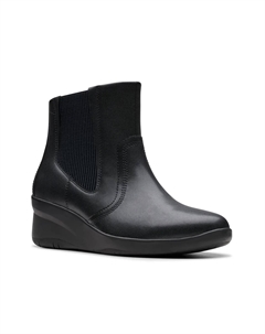 Ботинки челси женские Rae кожаные на танкетке, черный Clarks