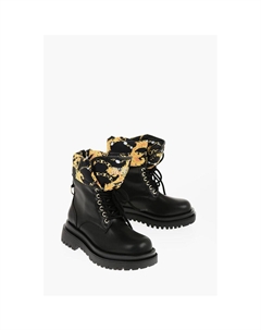 Армейские ботинки JEANS COUTURE из искусственной кожи DREW с отделкой в стиле барокко, Black Versace