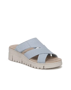 Uptown Sunset Wedge Сандалии, Blue Nubuck Leather Vionic