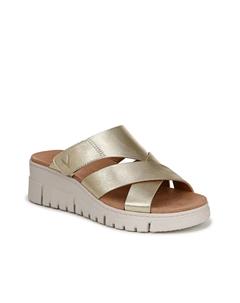Uptown Sunset Wedge Сандалии, Gold Metallic Leather Vionic