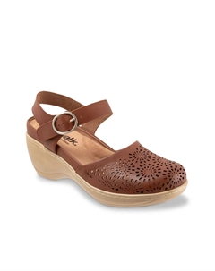 Mabelle Сабо, Luggage Brown Leather Perforations Softwalk