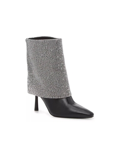 Женские ботильоны Blitzee Foldover на каблуке со стразами, черный Steve madden