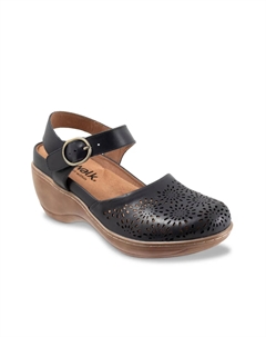 Mabelle Сабо, Navy Leather Floral Perforations Softwalk