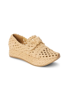 Испанские лоферы на платформе, Beige Raffia Coconuts by matisse
