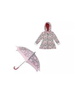 Детский дождевик и зонт, Grey/Pink Floral Print Stephen joseph