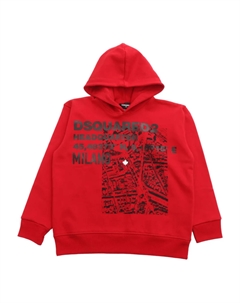 Хлопковая толстовка с графическим принтом, красный Dsquared2